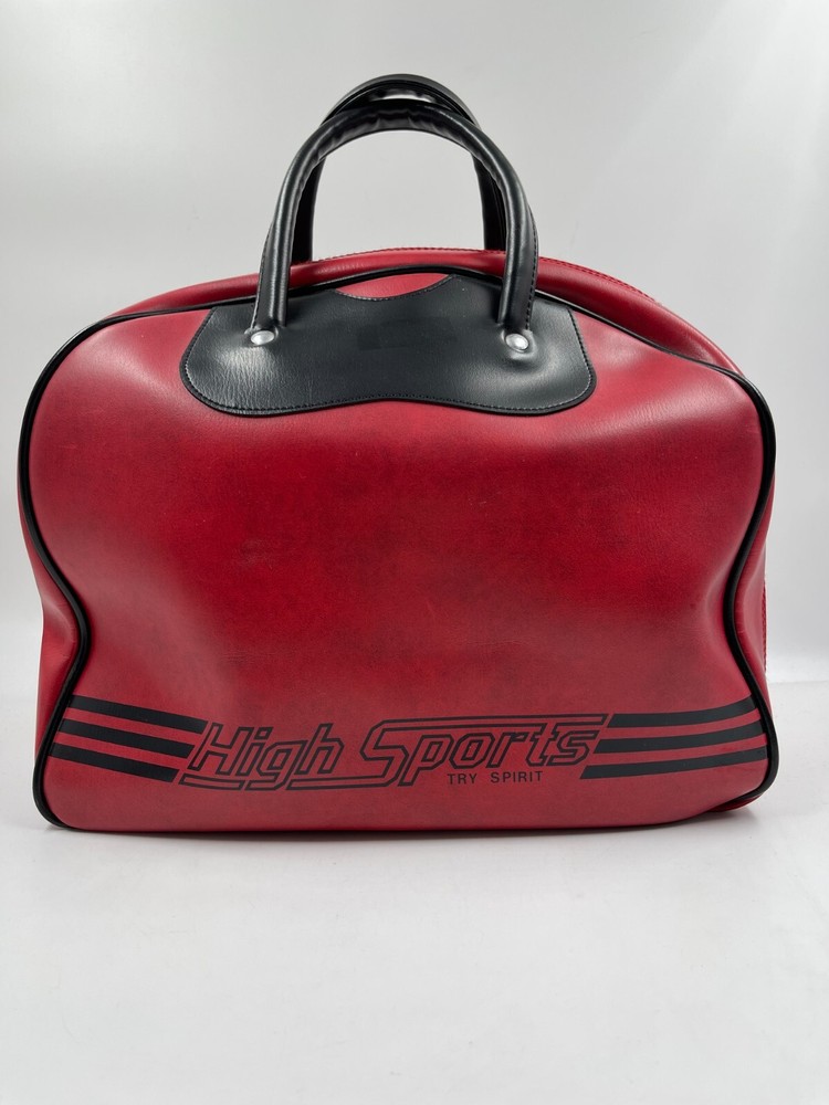 Vintage Red Bowling Bag Single Ball Hight Sport Japan