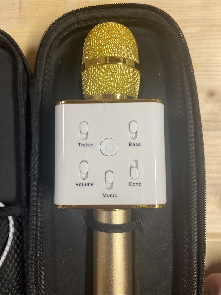 Microphone Bluetooth For Karaoke Portable For Android iPhone, Gold Color