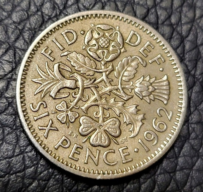 1962 Great Britain Six Pence Coin
