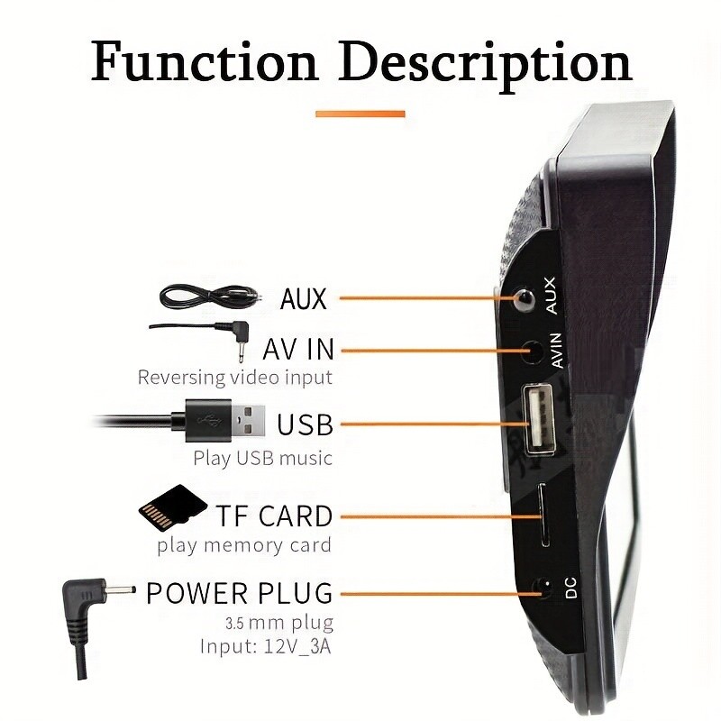 Portable Car Stereo Wireless Carplay Android Auto 7" Touchscreen MP5 PLAYER