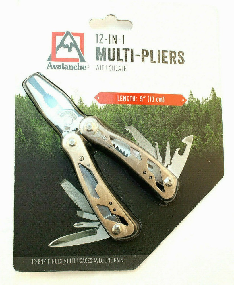 AVALANCHE 12-IN-1 Multi-Pliers Multi Survival Tool With Sheath NEW