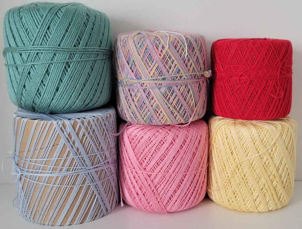 6 Partial Spools Crochet Thread