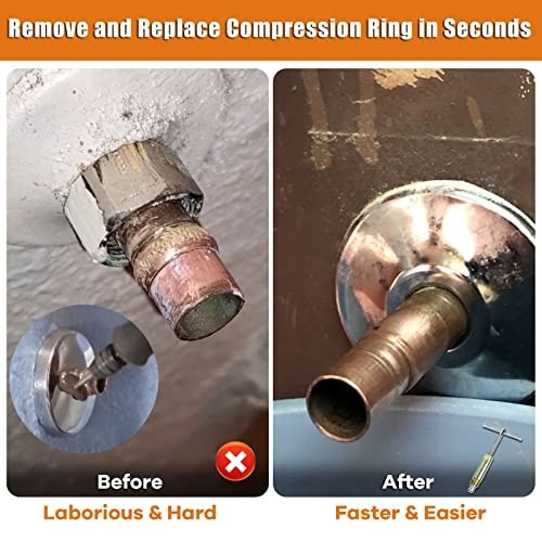 Compression Sleeve Puller Tool for 1/2" Plumbing Fittings, Remove Nut & Ferrule