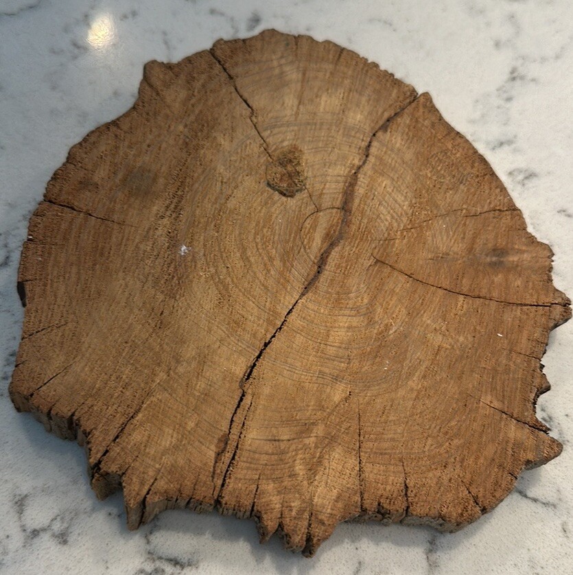 Vintage Hand Painted Wood Round