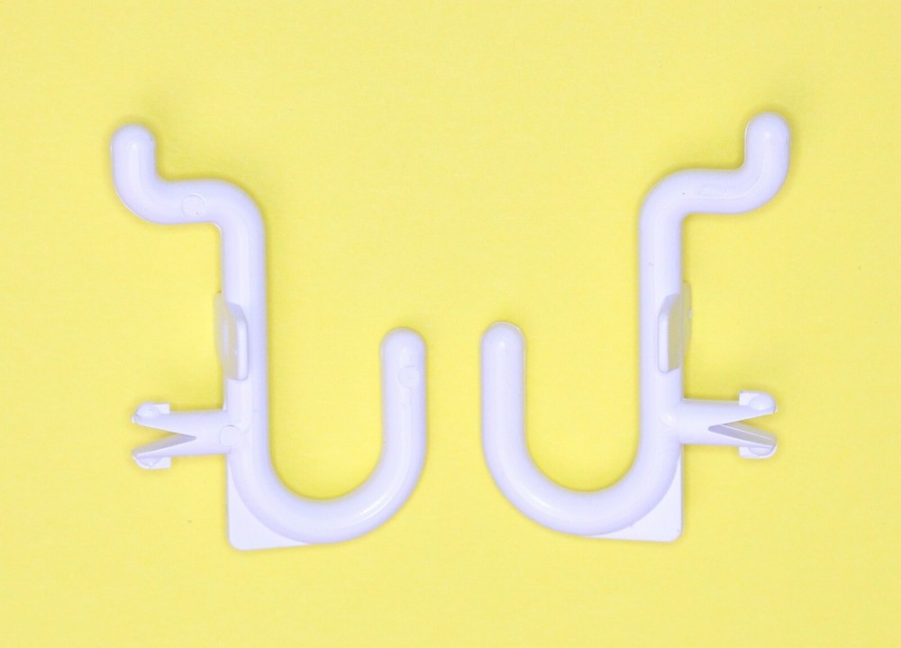 Plastic White J Hook Peg Board Hook Kit Tool Storage Craft Hooks Pick A Pack