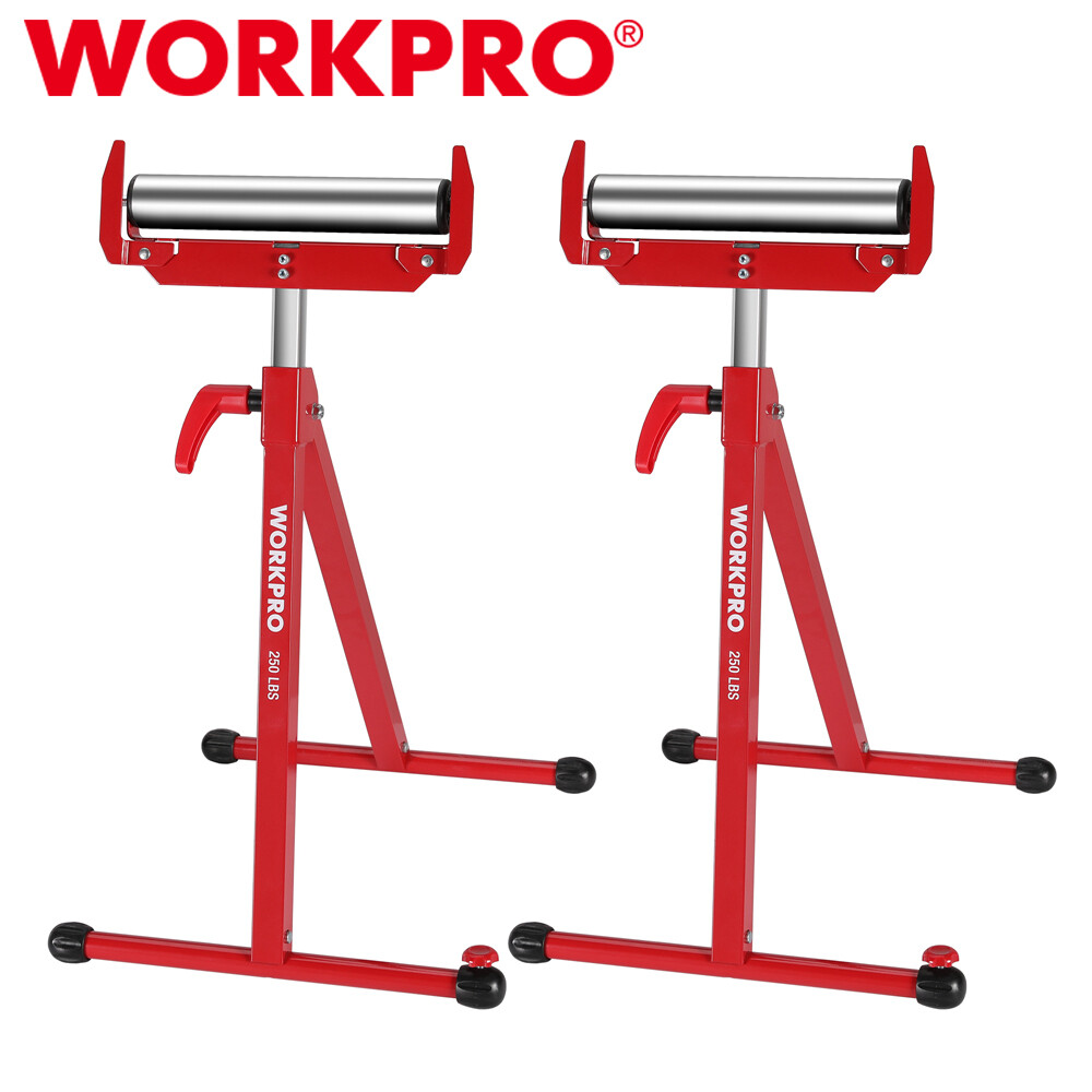 WORKPRO Adjustable Folding Roller Stand Height Heavy Duty 250LBS Load MAX 2-Pack