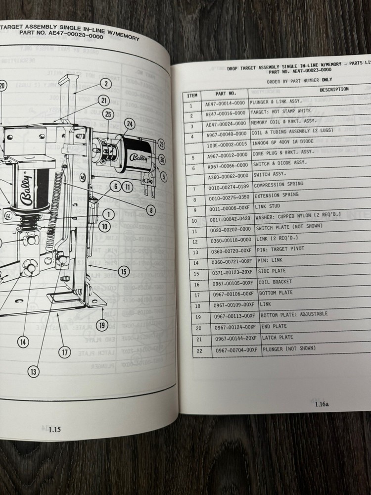 Bally Pinball Game Common Assemblies Manual, 1987