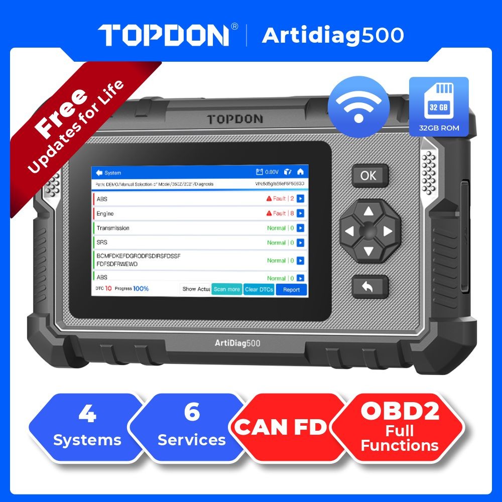 2026 TOPDON AD500 OBD2 Scanner Auto Diagnostic Tool Engine ABS SRS Code Reader