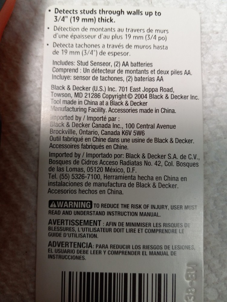 Black & Decker Stud Sensor SF100