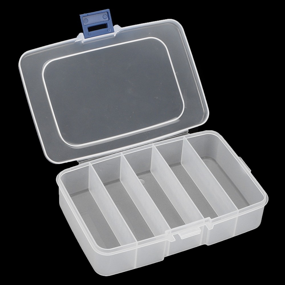 5 Grids Organizer Box Clear Visible Plastic Compartment Box Case
