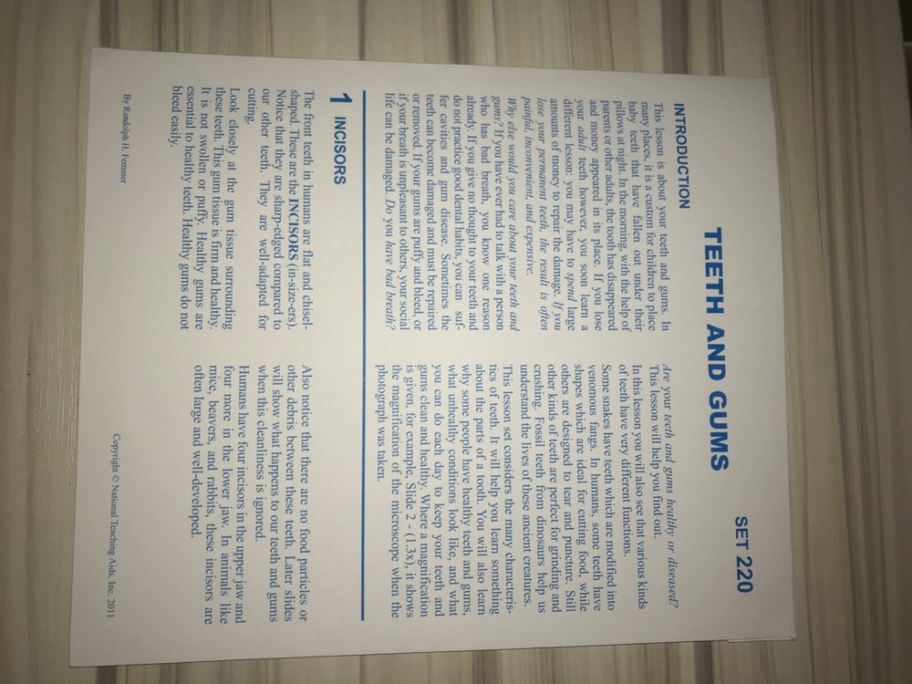 NTA microslide lesson set 220 Teeth and Gums