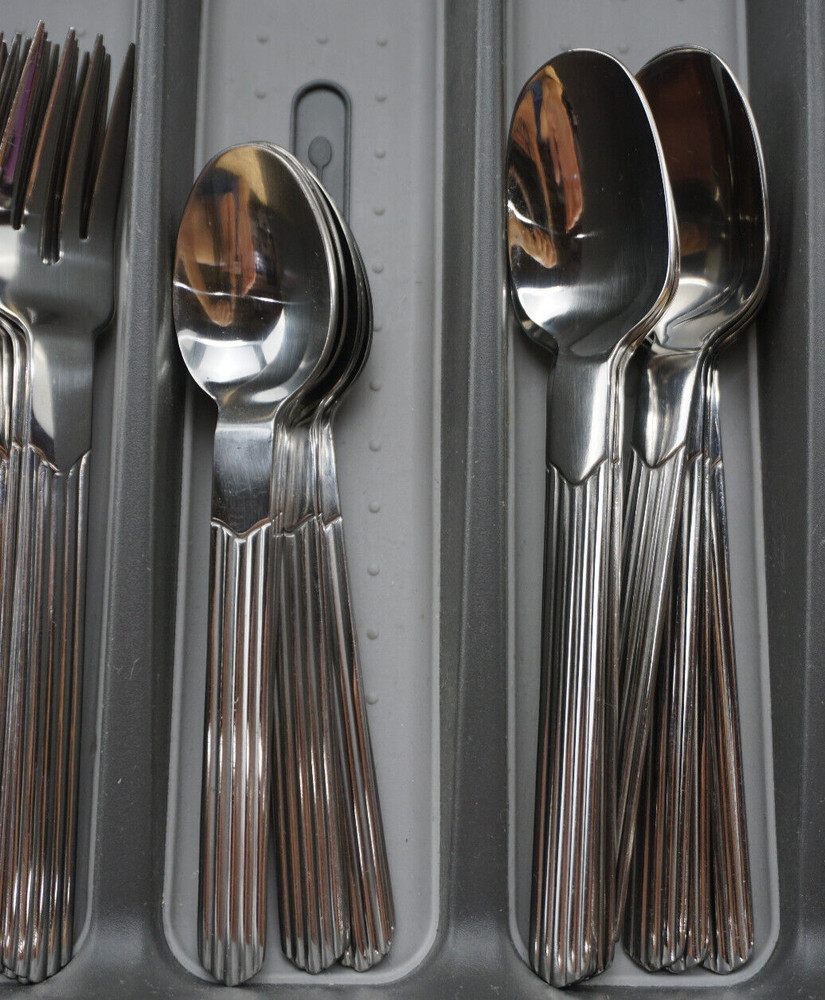 Cambridge Silver Tides 44 Pieces Dinner Salad Fork Tea Table Spoon Knife Serving