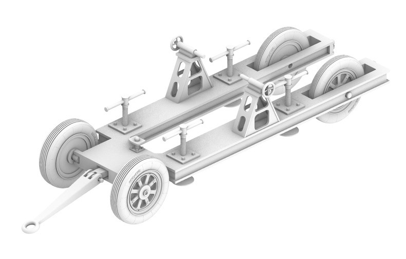 3D Printing 1/72 Soviet La-17R UAV Trailer Unpainted