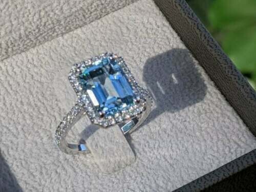 2.84 Ct Natural Topaz Diamond Wedding Anniversary Ring 14K Solid White Gold