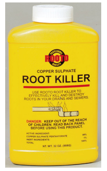 Rooto Crystal ROOT KILLER 32 oz Copper Sulphate Drain Sewer Destroy Prevent 1185