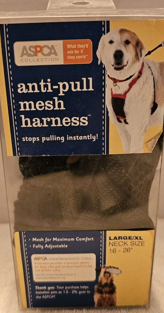 ASPCA Anti-pull Mesh Harness Size L/XL Black