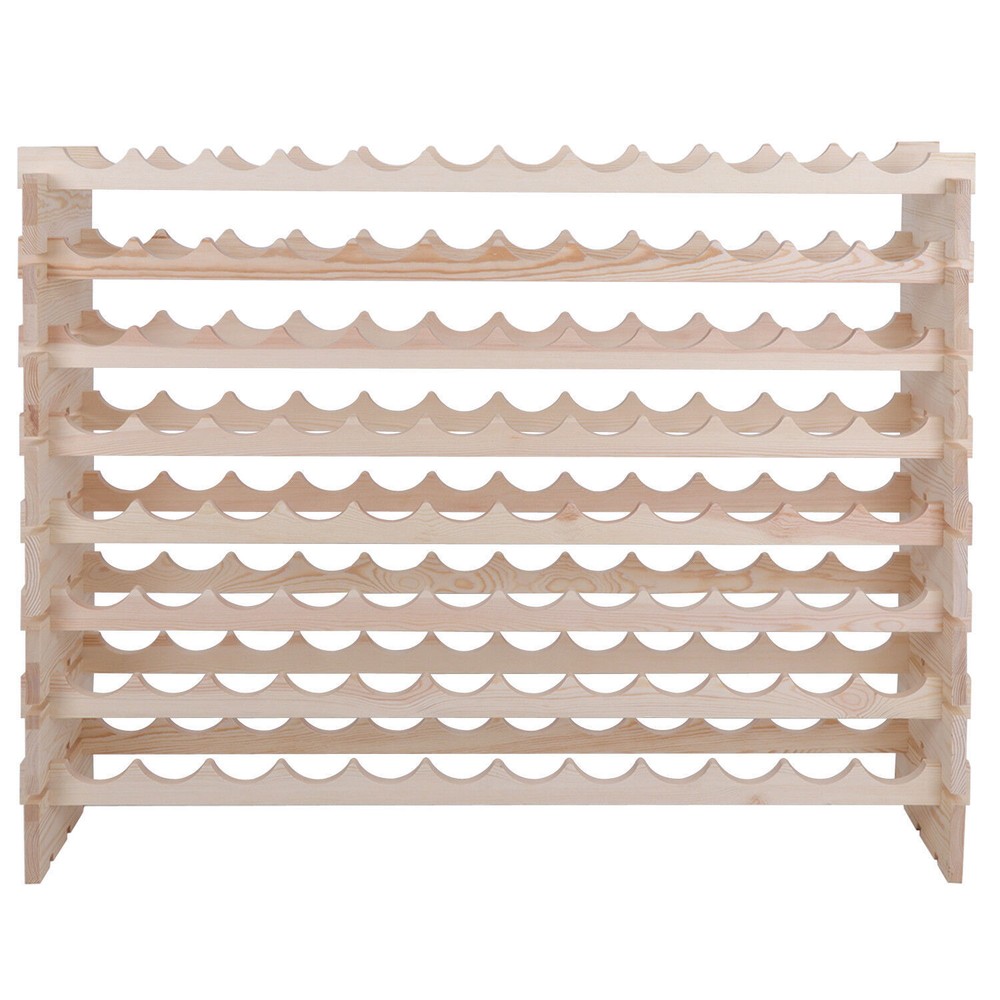 72/96 Bottles Modular Wine Rack Stackable Storage Stand Display Shelves