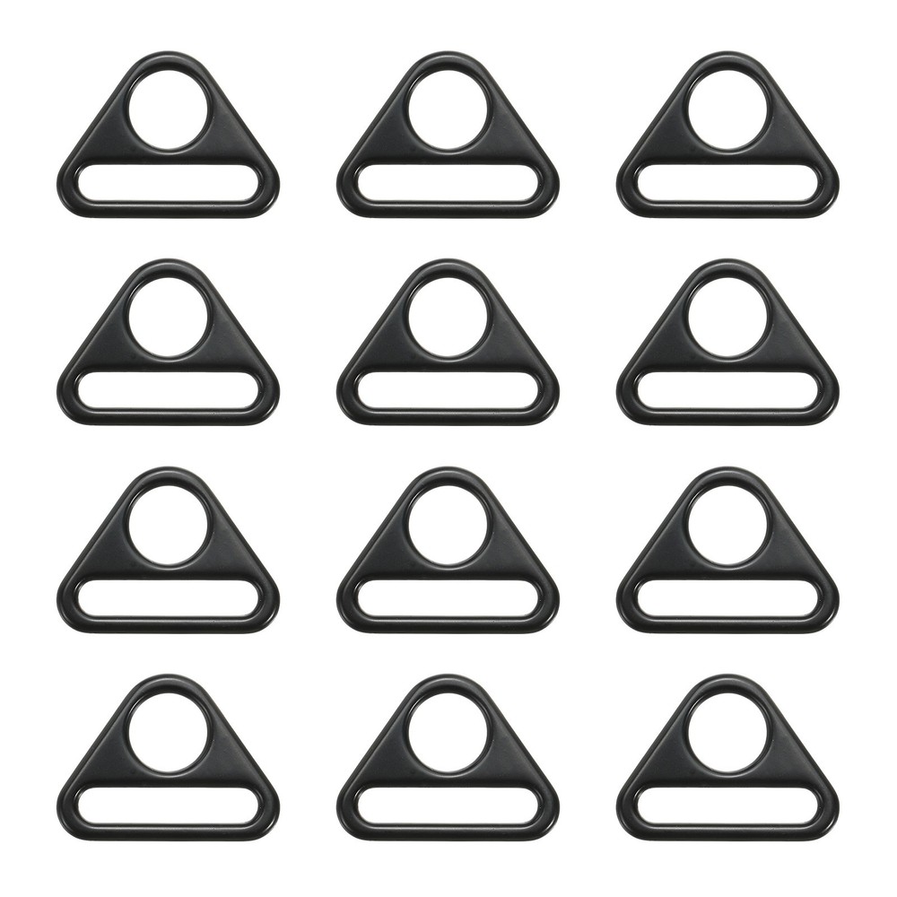 Triangle D Rings, 12 Pcs 1 Inch Triangle Buckle Adjuster, Dark Black