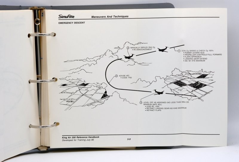 SIMUFLITE KING AIR 200 REFERENCE HANDBOOK, 1985