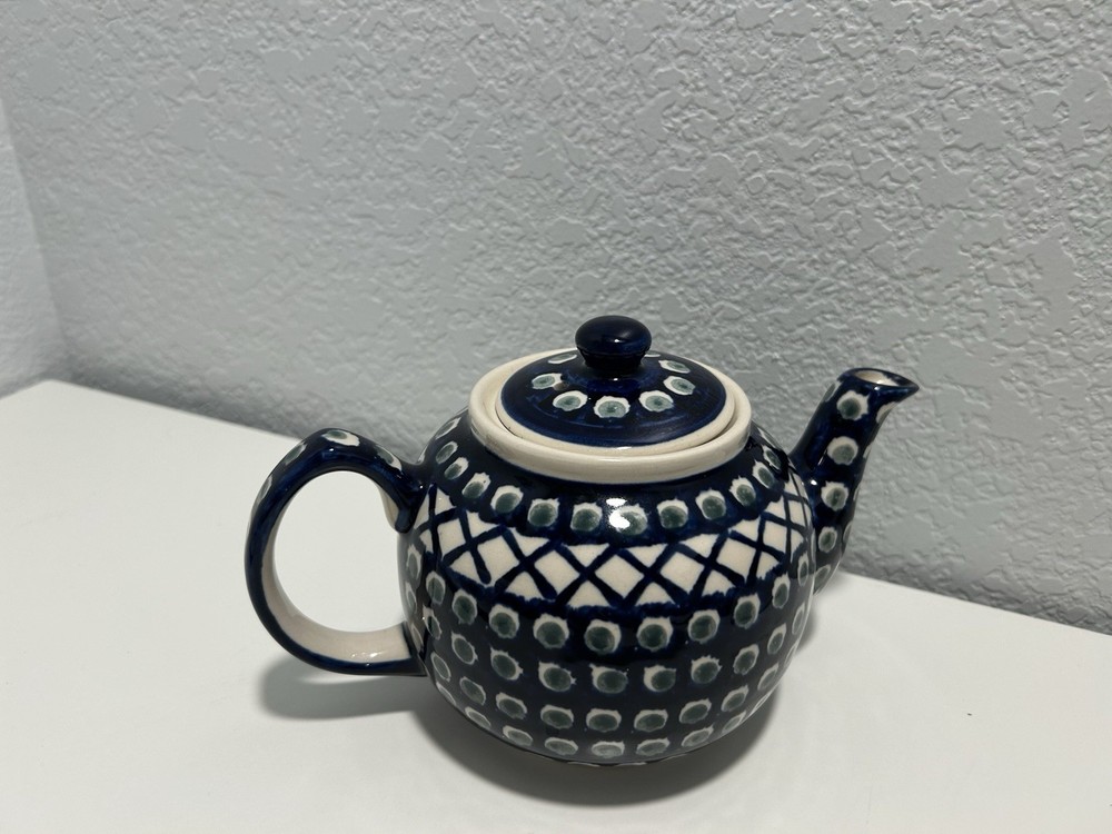 Polish Pottery Teapot With Lid