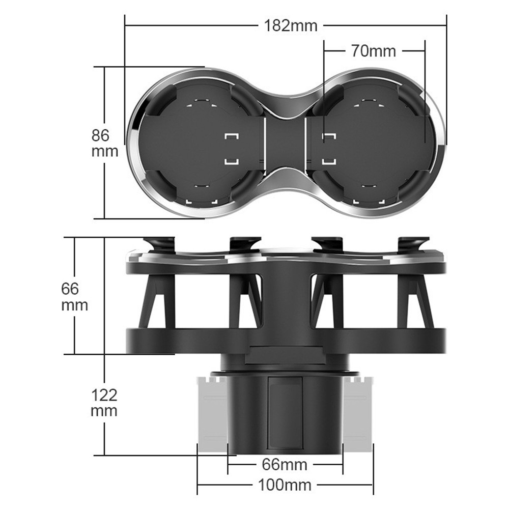 Car Cup Holder Expander 2 in 1 Cup Holder Adapter Extender Organizer For Drinks