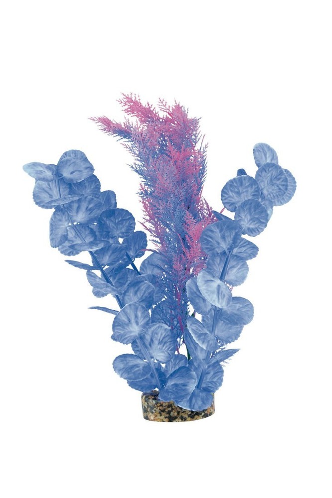 Fins First Plastic Plant Set Pink And Blue