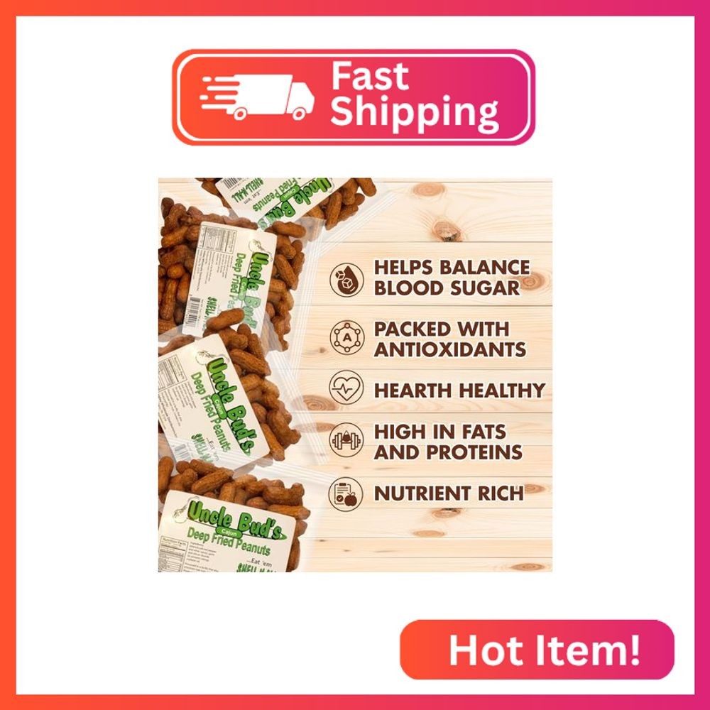 Uncle Bud's Deep Fried Peanuts in Shell (2-Pack) | Premium Cajun Flavored Peanut