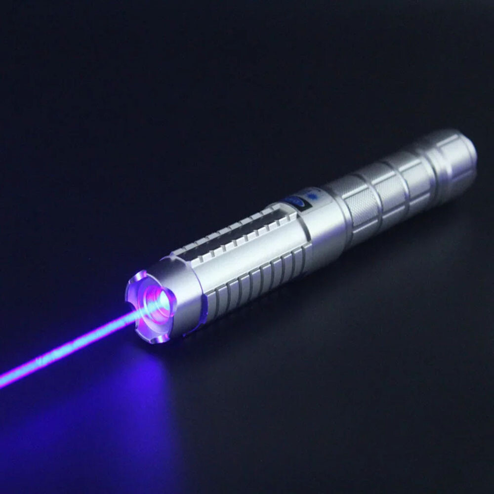 Adjustable Focus Blue Laser Pointer Visible Beam With Batteries & Charger