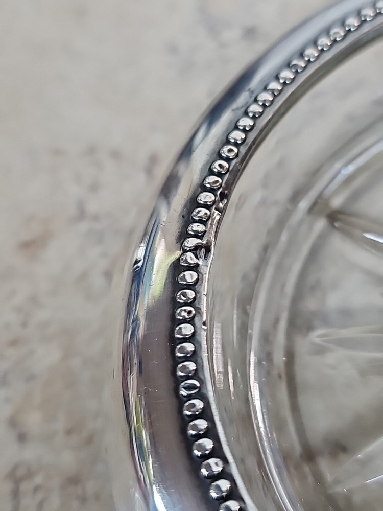 Frank M Whiting Sterling Silver And Crystal Drink Coaster