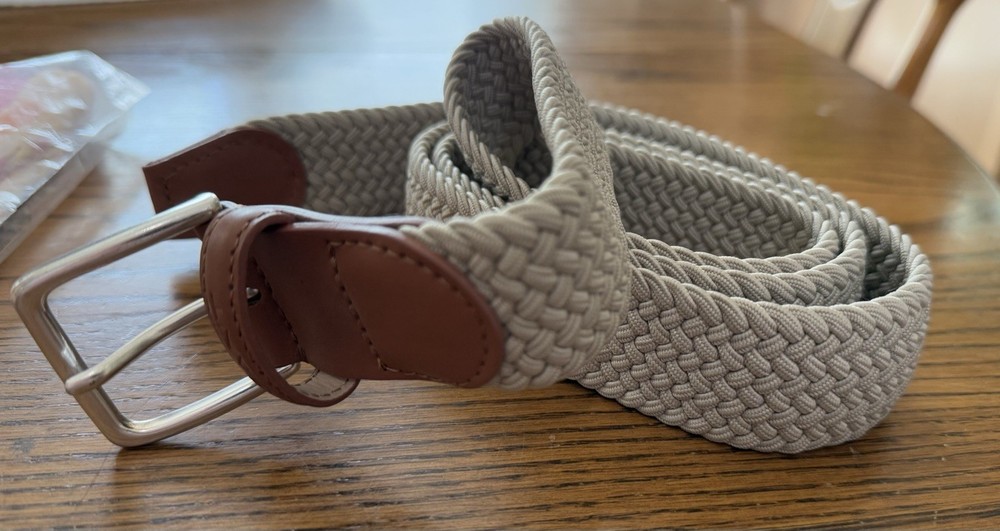 NWOT Grant Tan Woven Belt Sz 46