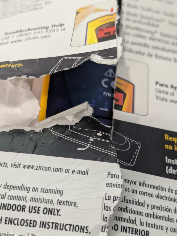 Zircon StudSensor L70 Stud Finder with Center Detection - Tested & Working