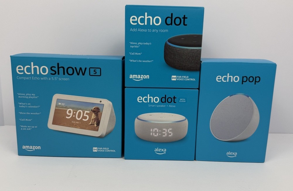 Amazon Echo Packaging Lot Of EMPTY BOXES ONLY- Set Of 4 Boxes - Show Pop Dot