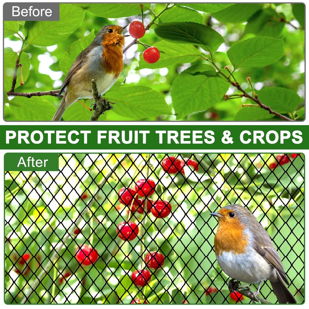 Bird Net - 50' x 50' Garden Netting with 2.4" Square Mesh Protect Fruit Tree ...
