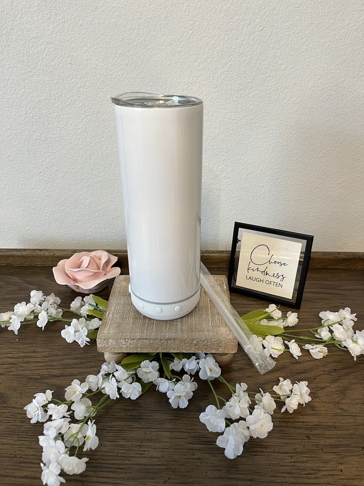 20oz BLUETOOTH Speaker Sublimation Blank | Detachable Speaker | USB | Lid Straw
