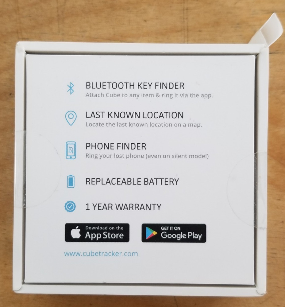 Cube Bluetooth Tracker Key Finder Phone Locator NEW SEALED