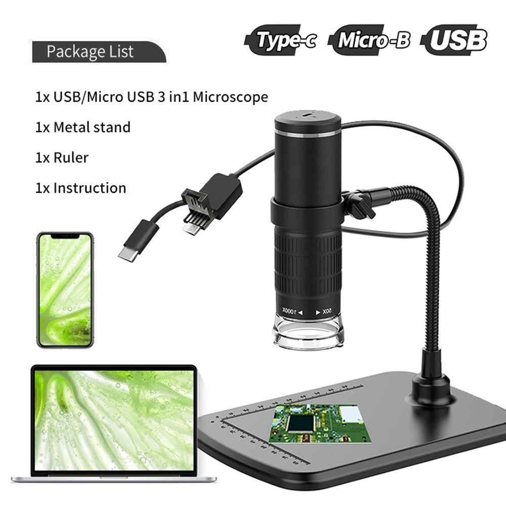 1000X Digital Microscope HD LED USB WiFi Microscope for Smartphone PCB US