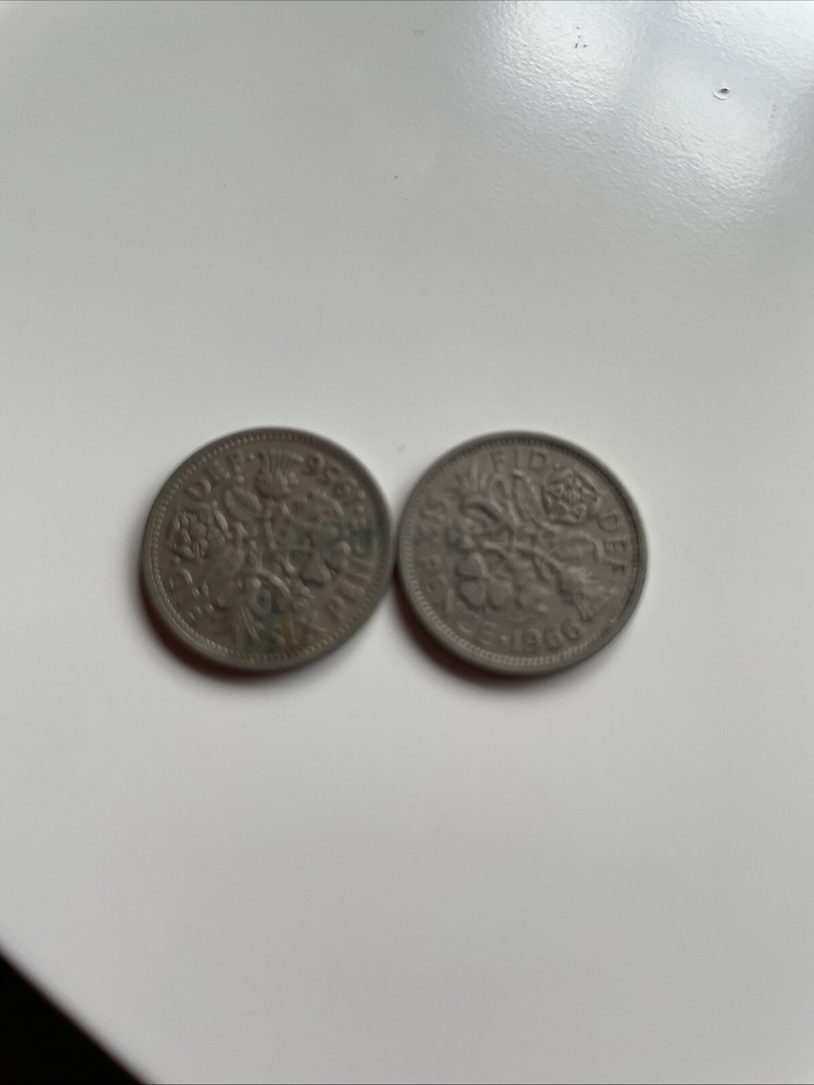 Two Sixpence Coins From 1956 & 1966. Circulated