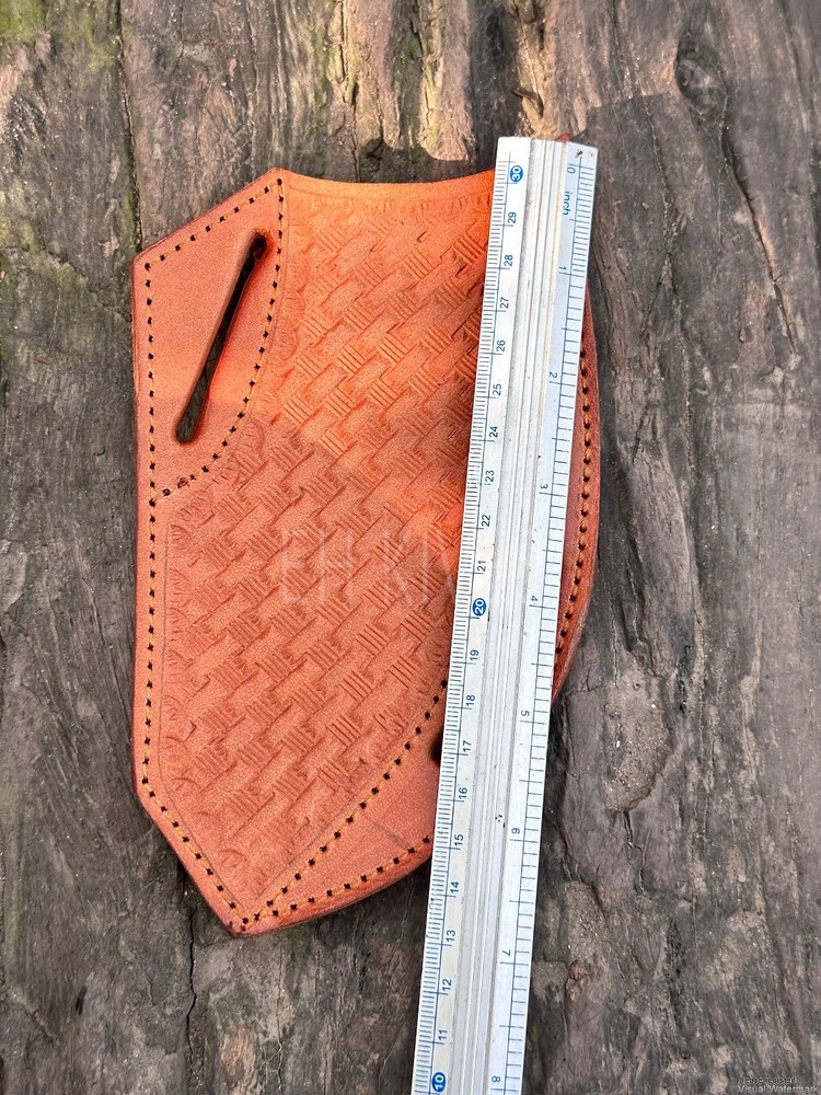 Universal 10" Fixed Blade Knife Sheath - Pure Cow Leather - Custom Engraved