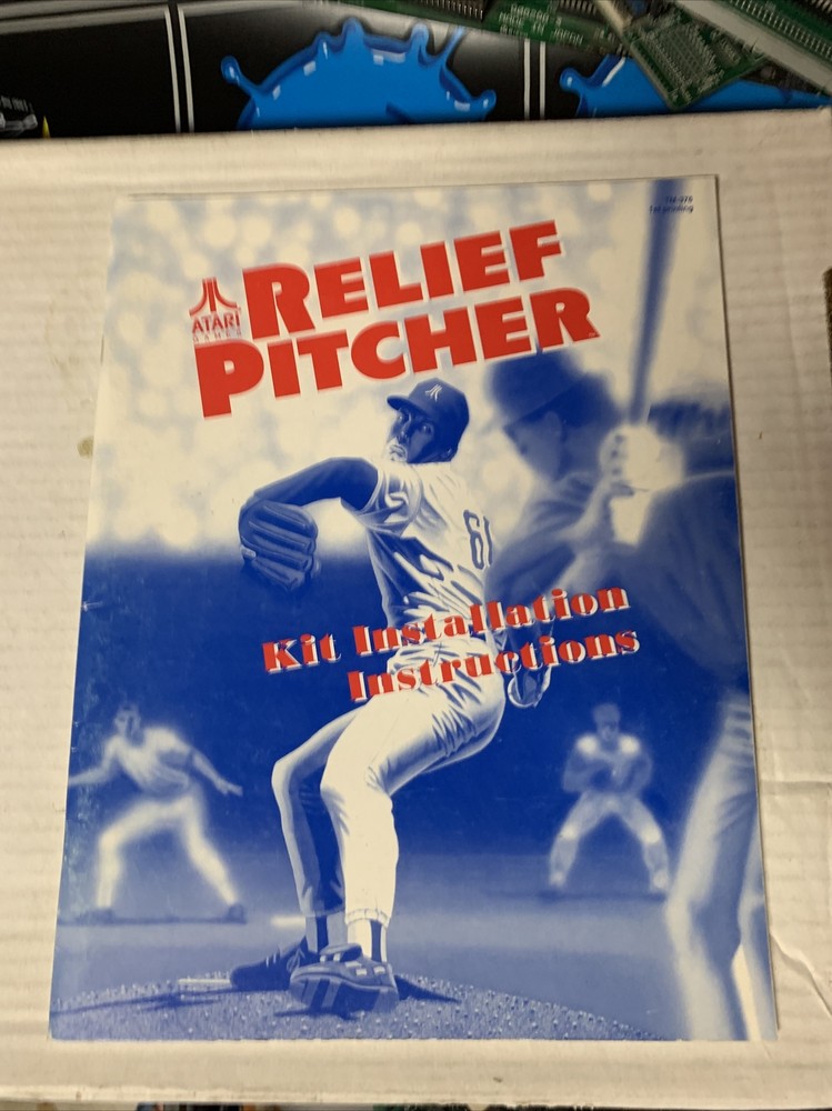 original vintage RELIEF PITCHER ATARI arcade game owners manual