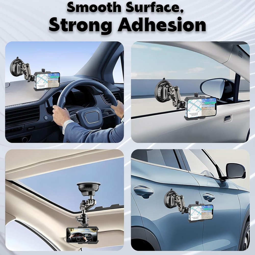 Car Phone Holder Dashboard Windshield Phone Mount for iPhone Samsung Universal
