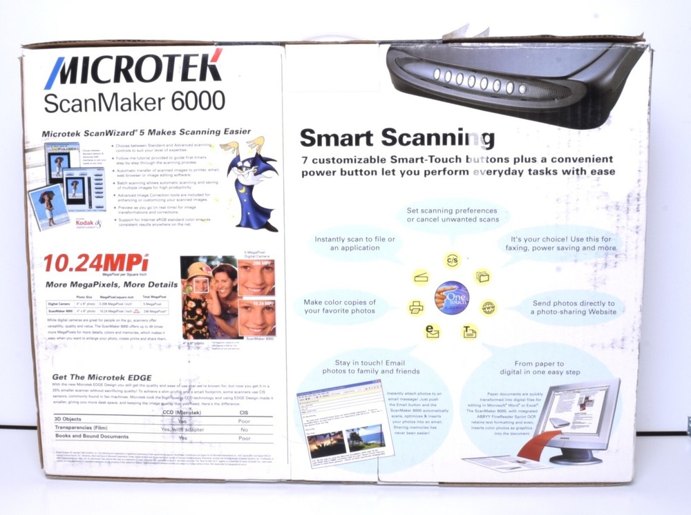 Microtek Scanmaker 6000 Flatbed With Original Manual