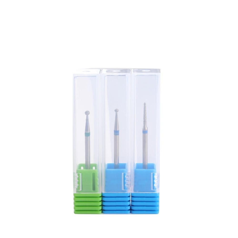 3PCS Diamond Cuticle Drill Bits - Professional Nail Care & Detail Work