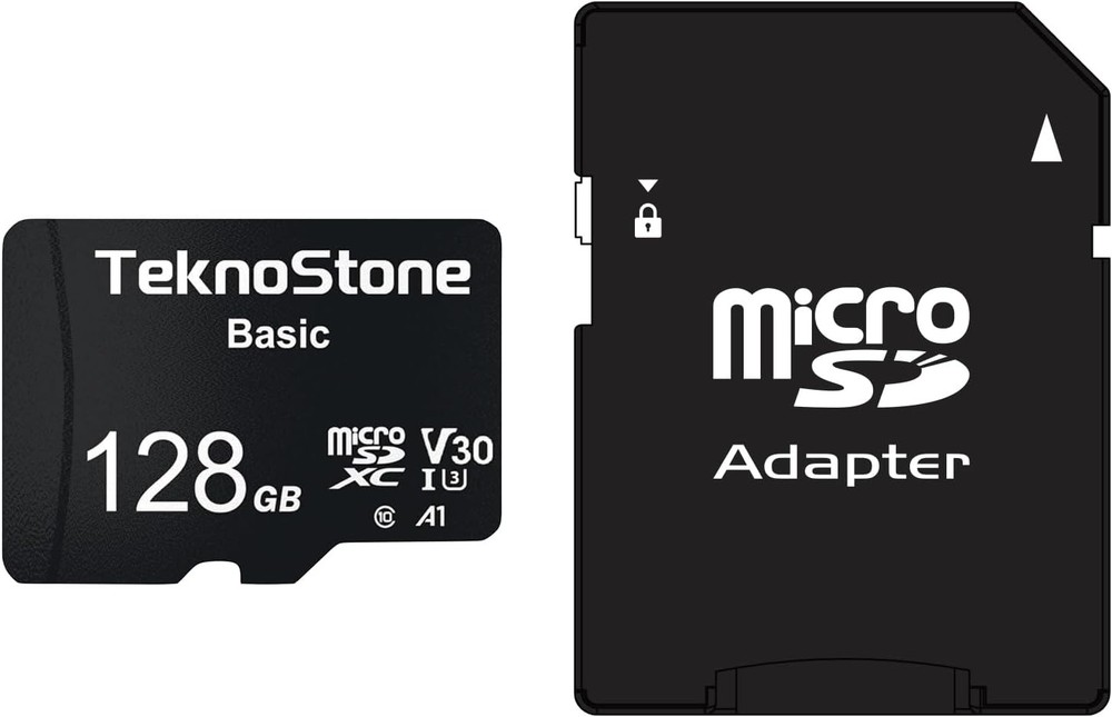 Basic 128GB Micro SDXC Memory Card with Adapter Up to 90MB/s Read Speed U3 V30 A