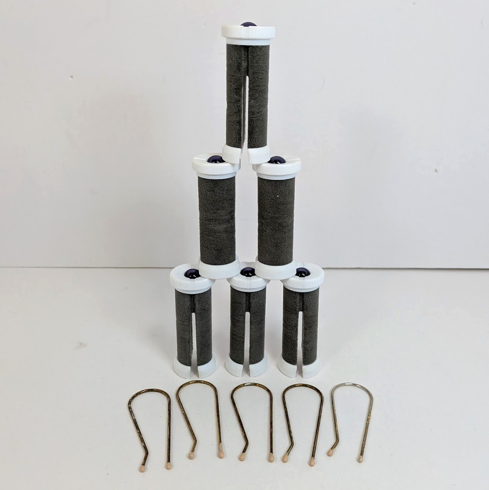 Conair CHV21 Replacement Velvet Flocked Hot Rollers Medium (6) 2012 with 5 Clips