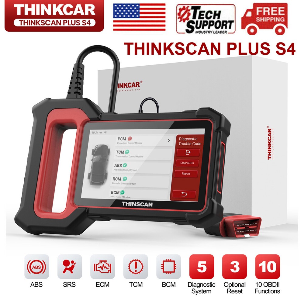 2025 THINKSCAN Plus OBD2 Scanner Diagnostic Tool ABS SRS Transmission Engine Set