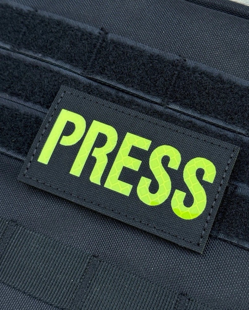 Press Reflective Solas USCG Tactical Duty Patch Hook Loop Backing Yellow