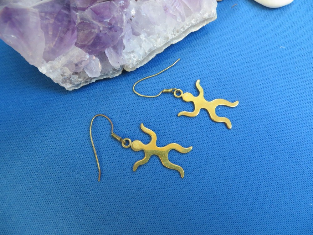 CAMBODIA...Brass "Tiny People" Earrings FAIR TRADE!