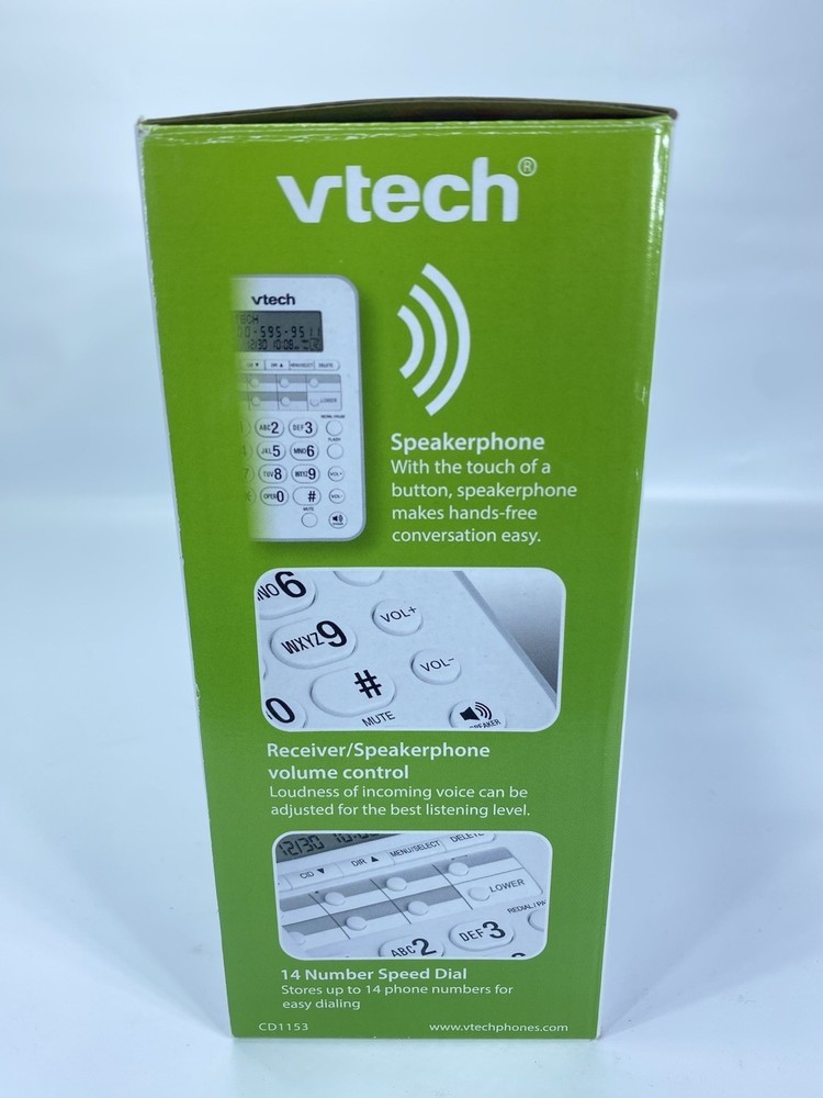 VTech CD1153 Corded Speakerphone With Caller ID White
