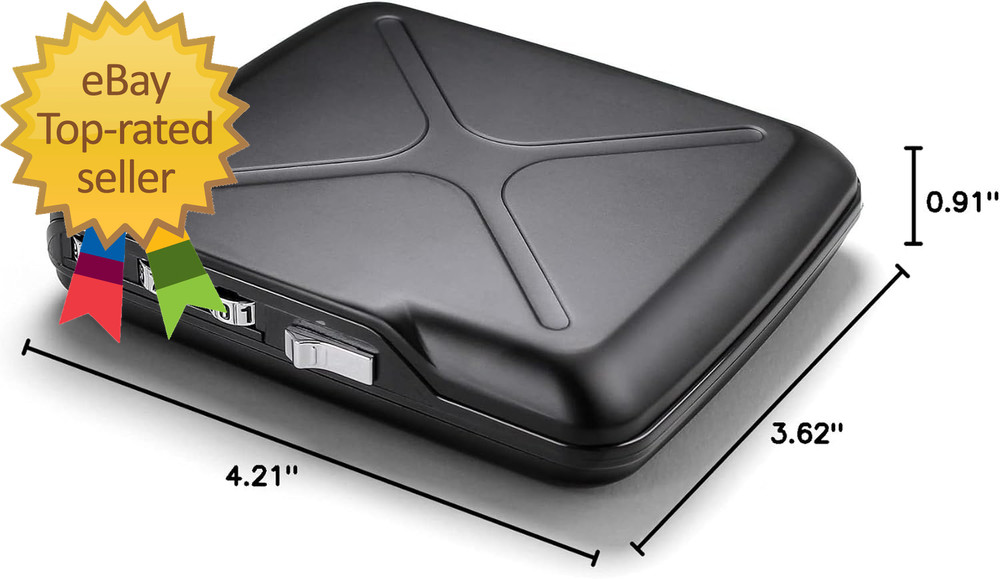Aluminum Code Wallet Lockable with a 3 Digit Code RFID Protection against