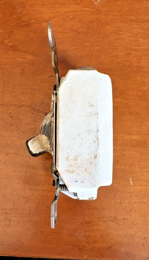Toggle Light Switch #G E 1690~Early 1900s Antique Ceramic Base & Brass ~It Works